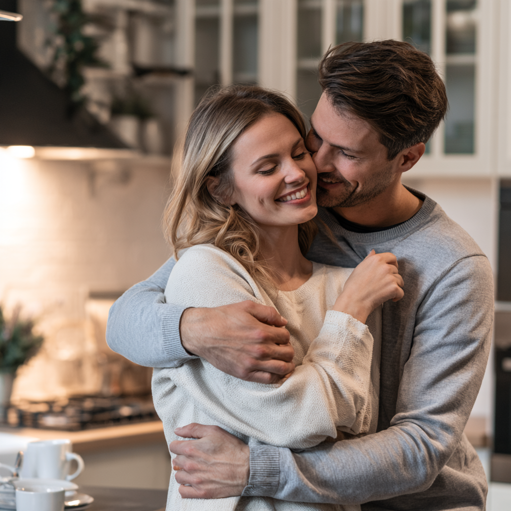 Pár, akik egy konfliktus után újra egymás felé fordulnak